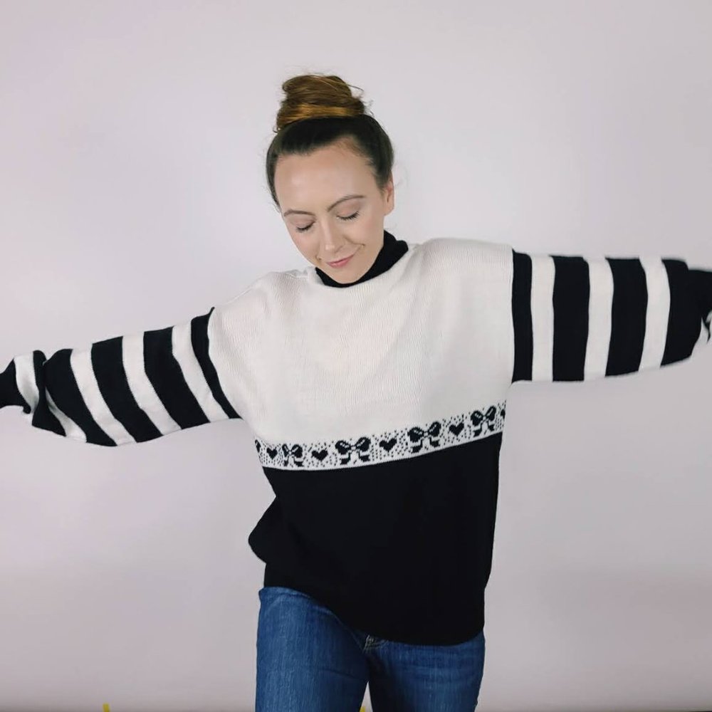 Vintage Morgan Square Mock Neck Grandma Sweater - Picture 9 of 10